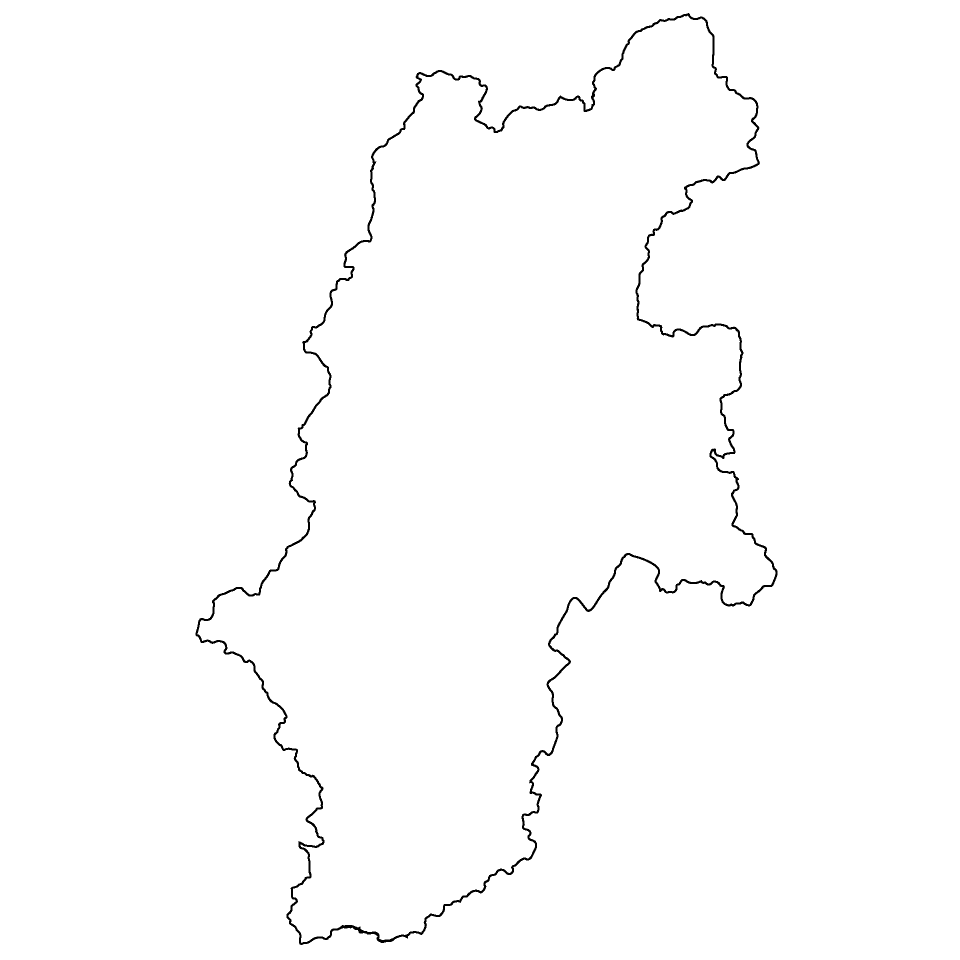 長野県地図（白）