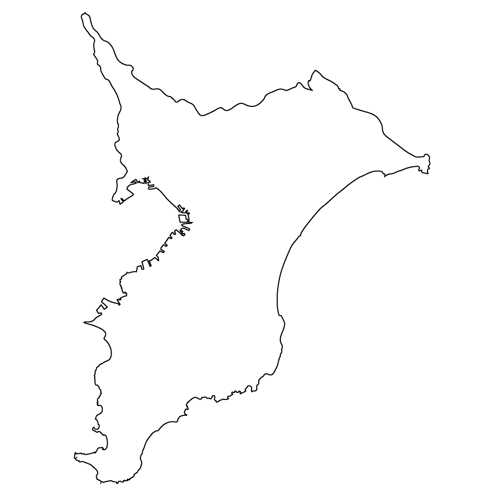 千葉県地図（白）